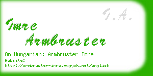 imre armbruster business card